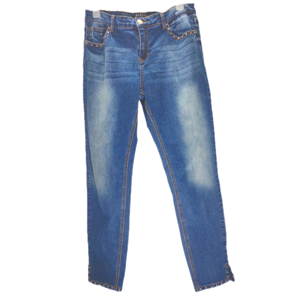 Baccini studded mid-rise slim jeans sz 10
